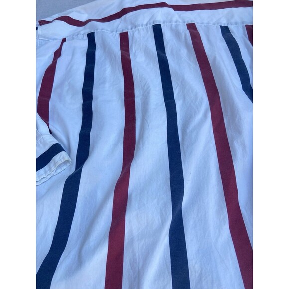 Vintage GAP Men’s XL Striped Button Down Shirt Red White Blue Y2K - Picture 13 of 16